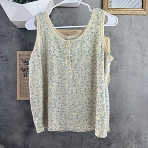 Basic Editions Yellow and Blue Tank top